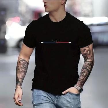 Imagem de Camiseta Básica Personalizada Estampa Clássica Paris 2 Look Casual Alg