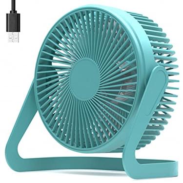 Imagem de Chchmu Ventilador USB Mini USB de mesa de 5 polegadas Ventilador de mesa portátil pessoal alimentado por USB PC Netbook para acampamento, casa, escritório, viagens ao ar livre, vento forte, verde