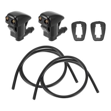 Imagem de A ABSOPRO Kit de bocal de lavador de para-brisa para Toyota Tacoma Bocais de pulverização de para-brisa Limpador Spray Lavadora Jet No. 8538144010 2 peças de juntas 2 peças Mangueira de fluido de 1