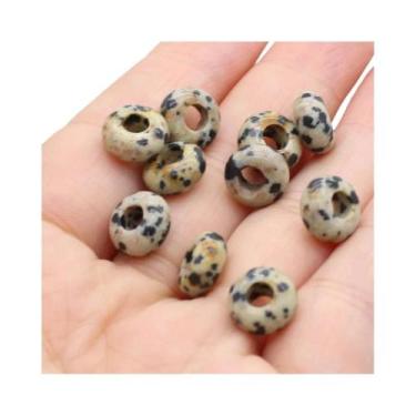 Imagem de Contas De Pedra Natural Com Buraco Grande, 10 Peças Em Forma De Ábaco 