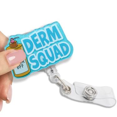 Imagem de Pishovi Derm Squad Clipe retrátil para cartão de identidade, presentes engraçados de proteção solar para dermatologistas, presentes de verão para cuidados com a pele para enfermeira de dermatologia