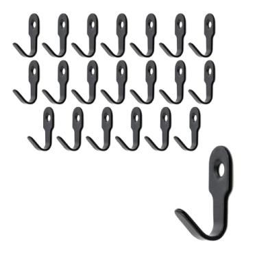Imagem de Oedema 20 peças de ganchos de parede de aço inoxidável ganchos pretos J ganchos para pendurar espelho, quadros, roupas, chaves, torre de banho