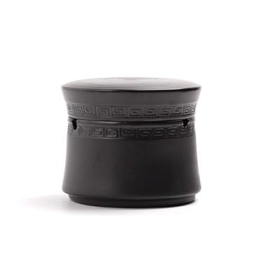 Imagem de Cinzeiro de dupla finalidade com tampa de cerâmica suporte de cinzas de cigarro de grande capacidade, para casa, negócios, escritório, interior, exterior, ciga, (preto)