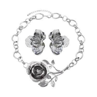 Imagem de Colar com Pingente de Rosa dos Ventos - Estilo Hip Hop para Mulheres, 