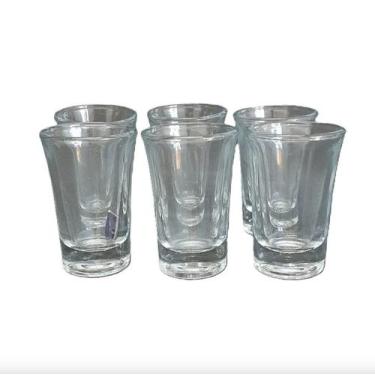Imagem de Kit Copo Shot Dose Tequila Cachaça Vodka Licor 6 Unidades Vidro Casabl