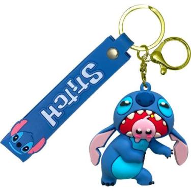 Imagem de Chaveiro Stitch Chave Carro 3d Emborrachado com Alça Azul - Fantasias 