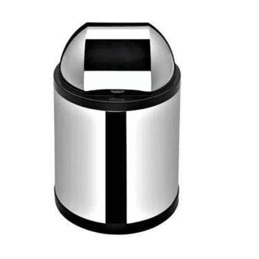 Imagem de Lixeira De Pia Inox Tampa Retrátil Plástico 2,5 L