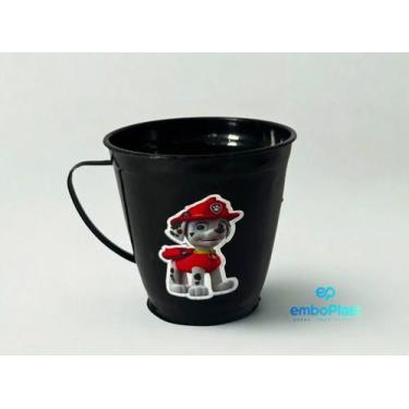 Imagem de Kit 20 Canecas Plástico Patrulha Canina Marshall 300ml Alça Escolar Fe
