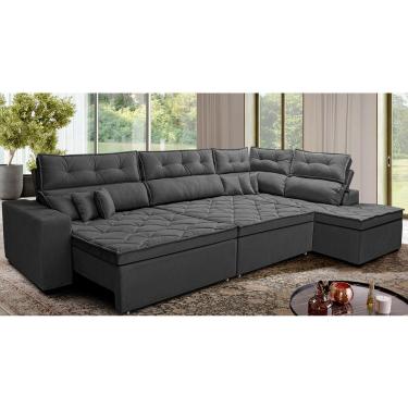 Imagem de Sofá de Canto Retrátil e Reclinável Direito 3,00x2,36m Molas Cama inBox Espanha. Velusoft