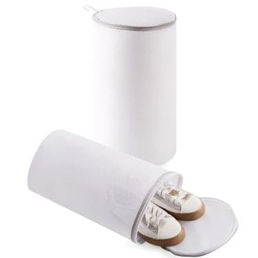 Imagem de Bolsa de sapatos para máquina de lavar, conjunto de 2 peças com zíper, bolsa de limpeza de malha de favo de mel, saco de limpeza tamanho 7 × 15, também adequado para calçados esportivos, meias, sutiãs