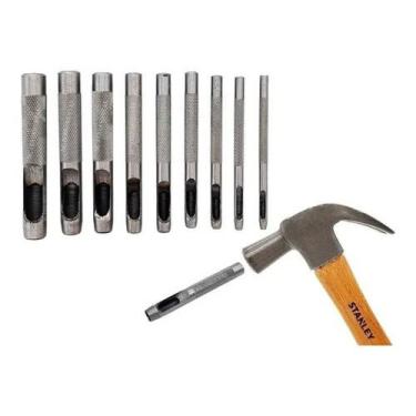 Imagem de Kit Jogo 9 Vazadores em Aço 2,5 A 10mm Furador De Couro Borracha - Sta