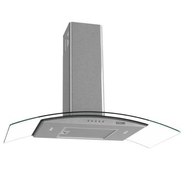 Imagem de Coifa De Parede Clean Vidro Curvo 90cm 140w 220v