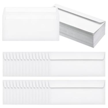 Imagem de PATIKIL Pacote com 100 envelopes de negócios brancos nº 10, envelopes coloridos autoselados tamanho carta para convites de escritório de correspondência, 10 x 23 cm