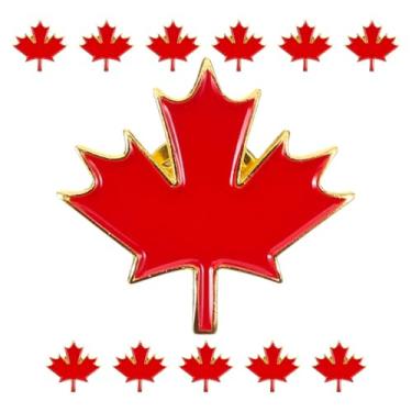 Imagem de LIFKOME 12 peças Broche de lapela canadense de folha de bordo esmaltado de metal canadense para roupas bolsas chapéus para celebrações do dia do Canadá patriótico, 2.50X2.10X1.00CM, Zinco, liga de