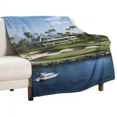 Imagem de Cobertor macio de flanela, cobertor de golfe com estampa de clube de iate leve, macio e aconchegante, cobertor para sofá, cama, acampamento, piquenique, viagem, cobertor de cama leve 76 cm x 127 cm