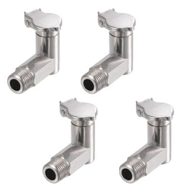 Imagem de TopHomer 4 peças tampas de copo de óleo de graxa de mola de cobre, em forma de L, acessórios de energia para máquina de torno de óleo de níquel, M10 para aplicações automotivas, máquinas (M10)