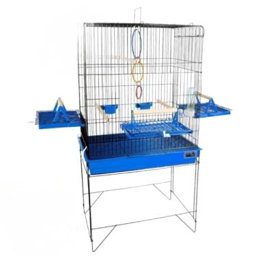 Imagem de VIVEIRO GAIOLA CALOPSITA PASSÁROS AVES TRIPLEX(CONFORT BK-AZUL)