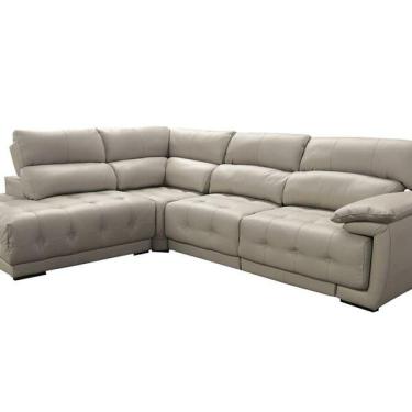 Imagem de Sofá Retrátil De Couro Canto Com Chaise 1,26m Grizzy