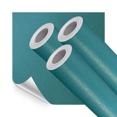 Imagem de Kit 15M Papel de Parede Adesivo Lavavel Textura Casca Verde Forte - Op