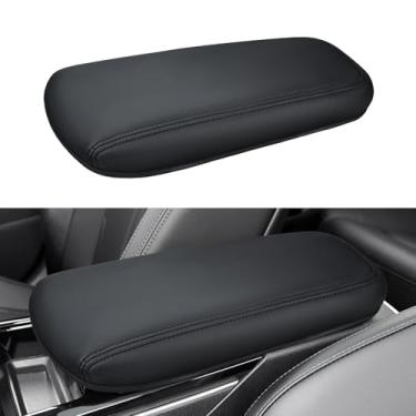 Imagem de INTGET Capa para console central de carro para acessórios Kia K5 2021-2025 2022 2023 2024 couro para K5 GT-Line apoio de braço caixa de descanso de braço protetor de assento de cachorro (Black Pad