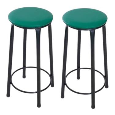 Imagem de 2 banquetas alta sem encosto cozinha bancada balcão area gourmet(verde)