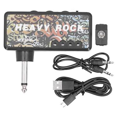 Imagem de QANYEGN Amp de fone de ouvido de guitarra, fone de ouvido de baixo da guitarra, amplificador com adaptador de cabo de áudio USB Acessórios de guitarra USB de cobrança