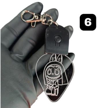 Imagem de Chaveiro Boneco Labubu Acrílico Led Rgb Recarregável 7 Cores - LUALKI 