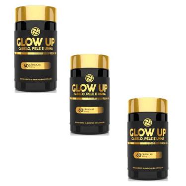 Imagem de Kit 3 Glow UP Cabelo Pele e Unha Premium 500mg 3x60 cps Floral Ervas -