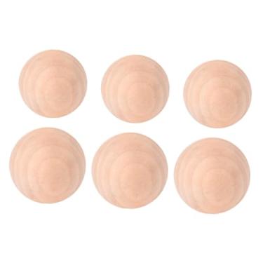 Imagem de oshhni 6x Bolas de Madeira, Esferas de Madeira, Inacabadas, Criativas, Orbs, Suprimentos para Marcenaria, Artesanato Resistente, Projetos DIY, Bolas de