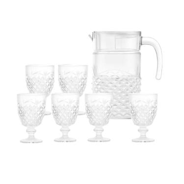Imagem de Jogo de Jarra de 1,48L e 6 Mini Taças de 200ml Abacaxi Diamond