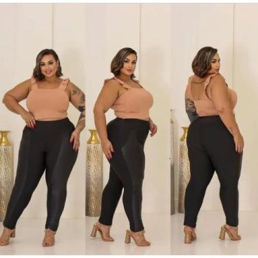 Imagem de Calça Legging Montaria Plus Size Flanelada com Detalhe Cirrê Estilo e 