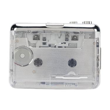 Imagem de Fockety Toca-fitas cassete, conversor USB de cassete para MP3, gravador e reprodutor de cassetess portátil com fone de ouvido, controle de volume e reverso automático para PC