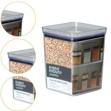 Imagem de Pote Hermético Lumini M Para Alimentos - Quadrado 1.700 ML - Paramount