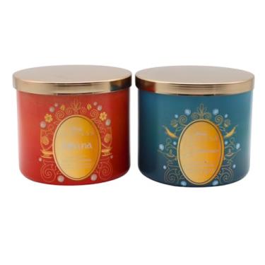 Imagem de Bath & Body Works Disney Princess Collections Vela perfumada Moana e Jasmine 3 pavios pacote com 2 peças - 411 g cada - edição limitada