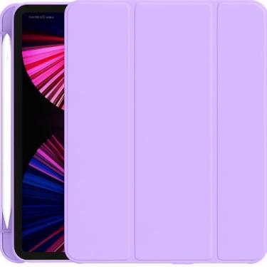 Imagem de Capa Case PREMIUM Anti Impacto com função sleep e suporte para Apple Pencil - compatível com iPad Air 4, 5 e 6, Air 11 2024 e 2025 Chip M3 (Lilás)
