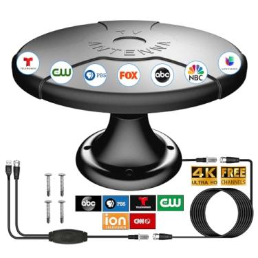 Imagem de HIDB Antena De Tv Ultra Longo Alcance Para Rv - Hdtv Externa Com Amplificador Sinal E Cabo 16 Pés Rv, Trailer, Caminhão, Caravana, Barco (Preta)