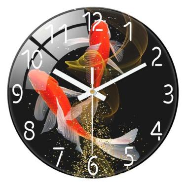 Imagem de Relógio De Parede Silencioso De Vidro Temperado De 12 Polegadas Com Pa
