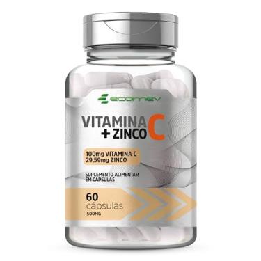 Imagem de Vitamina C + Zinco Quelado 500Mg 60 Cápsulas - Ecomev (1 Unidade)