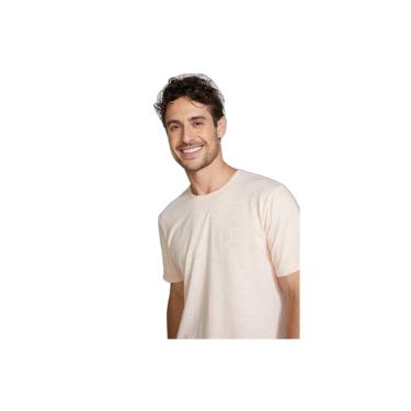 Imagem de Camiseta Básica Masculina Regular Em Flamê Rosa XG