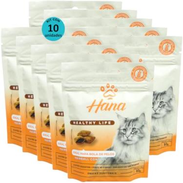 Imagem de kit 10 Snacks Hana Healthy Life Hairball Control P/Gatos Adultos- 60g