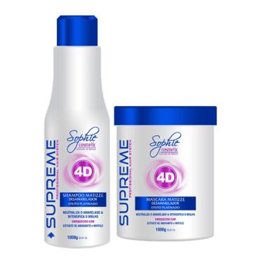 Imagem de Kit Matizador 4D Shampoo e Máscara Sophie 1L