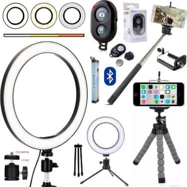 Imagem de Kit Youtuber Tripé Flexível Celular Iluminador Ring Light