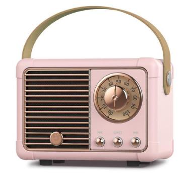 Imagem de Alto-falante Bluetooth PRUNUS J-999 Retro Vintage Style Rosa