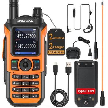Imagem de Rádio bidirecional BAOFENG UV-21R recarregável de longo alcance laranj