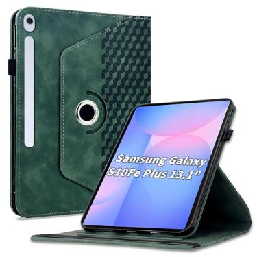 Imagem de Varohix Capa para Samsung Galaxy Tab S10 FE Plus 13,1 polegadas 2025 (SM-X620/X626), capa protetora de couro PU com rotação de 360 graus com hibernar/despertar automático, suporte para cartão e alça