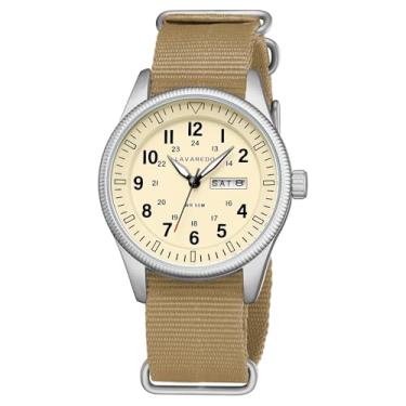 Imagem de Bomieux Relógios masculinos de nylon com pulseira deslizante unissex com mostrador de data, relógio analógico luminoso, campo tático, impermeável, relógio de pulso, 003-S-cáqui, relógios masculinos