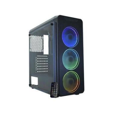 Imagem de Gabinete Gamer K-Mex Infinity Streamer III CG-A2G8 - RGB ATX 3 FANs Preto