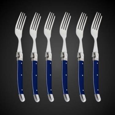 Imagem de Jogo De Garfos Laguiole 6 Peças Inox Premium Bandeja Madeira - La Tour