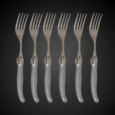 Imagem de Jogo De Garfos Laguiole 6 Peças Inox Premium Bandeja Madeira - La Tour