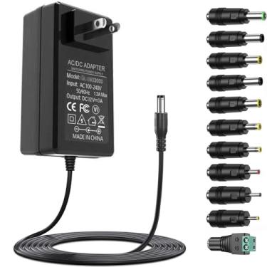 Imagem de Fonte de alimentação universal DC12V com 11 plugues alternáveis CA para CC 12Volts 3Amp 2,5A 2A 1,5A 1A Carregador adaptador CA 12V conversor inversor para luzes de LED GPS câmera Display 1,5 m (DC12V